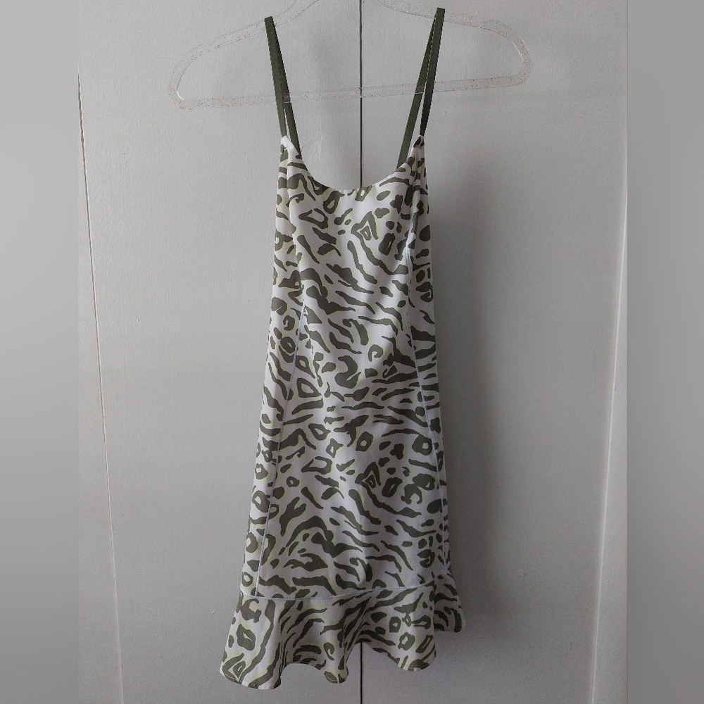 Aerie Offline Green and White Athletic Dress